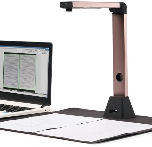 Venkillian Scanner Portable Caméra Document : Camera HD 8MP avec OCR USB pour Scan A3/A4, Visualiseur de Classe - Logiciel Professionnel pour Livres/Bureau/Voyage - Enseignants Windows