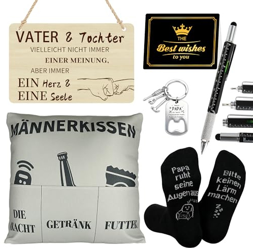 EccoCove Papa Geschenk Set – Vatertagsgeschenk, Papa Geburtstag, Papa Weihnachten – 6-teiliges Männer Geschenk, Papa, Geschenke für Papa