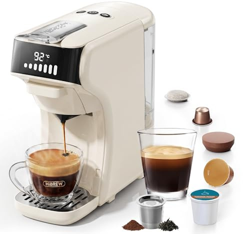 HIBREW H1B Macchina da Caffè a Cialde 6 in 1, Macchina per Espresso 20Bar