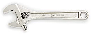 Crescent AC26VS Chrome Plated Adjustable Wrench/Spanner with Large Knurl to Provide a Tighter Jaw Fit, Silver, 152 mm/6-Inch