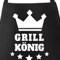 MoonWorks Grill-Schürze für Männer Grill-König Krone Sterne schwarz unisize