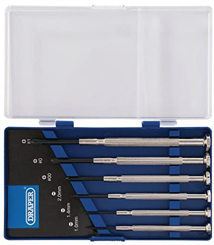 Draper 14956 Precision Screwdriver 6 Piece Set , Blue