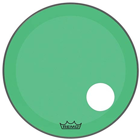 Remo Schlagzeugfell Colortone Powerstroke 3 Clear Grün – Vorgestanztes 5 Loch – 22″ – P3-1322-CT-GNOH