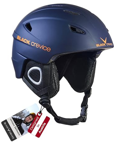 Black Crevice Skihelm Kitzbühel I Ski-Helm in sportlichem Design I Skihelm Herren & Damen I Skihelm aus Polycarbonat I Atmungsaktiver Ski-Helm I Größenverstellbar