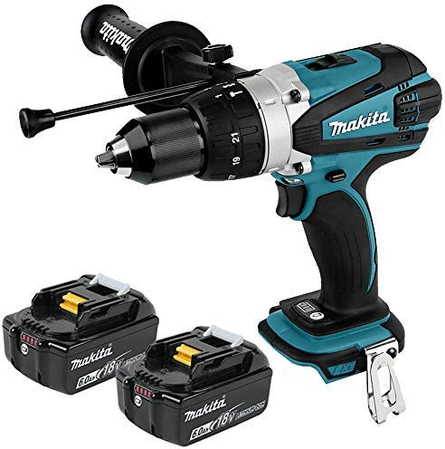 Makita DHP458 18V Compact Combi Drill with 2 x BL1860 6.0Ah Batteries