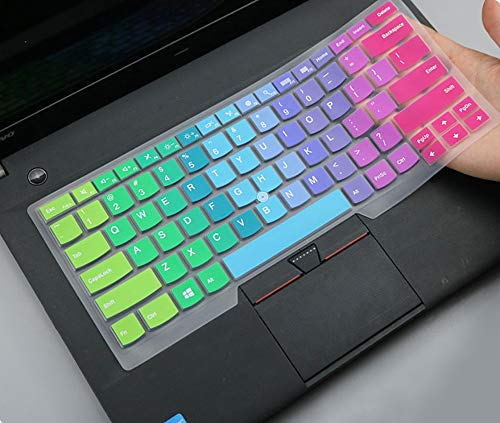 Keyboard Cover for Lenovo Thinkpad X1 Carbon 5th/6th/7th 2019 2018 2017 / ThinkPad X1 Yoga 14 3 4 5th Gen/Thinkpad A475 L460 L470 T460 T460p T460s T470 T470p T470s T480 T480S Skin, Rainbow