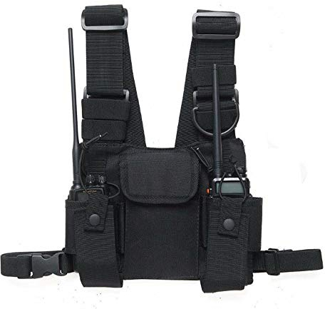 Brusttasche Brustgurt Rucksack geeignet für allerlei Gadgets und Funkgeräte der Marke Motorola, Baofeng, Kenwood Hip Hop Streetwear Taschen-Pack