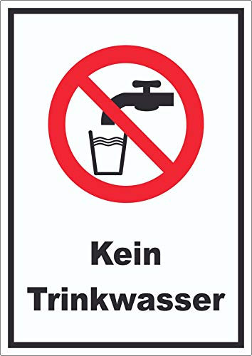 Kein Trinkwasser Aufkleber Nicht Trinken A8 (52x74mm)