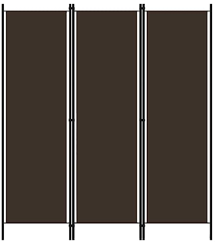 vidaXL Raumteiler Klappbar Freistehend Trennwand Paravent Umkleide Sichtschutz Spanische Wand Raumtrenner 3-TLG. Braun 150x180cm Eisen Stoff