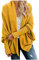 Cardigan Damen Lang Strickmantel Strickjacke Sweater Elegant Manschette Langarm Sweatshirt Langen Mantel Jacke Tops Outwear Casual Offen Pulllover Damen Herbst Winter Outing Stil