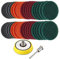 40PCS 75mm Scouring Pad Hook and Loop, VÉZAAR Kitchen Cleaning Pads Shower Scrubber Cleaner Car Hub Restoration Metal Polishing Kit Woodworking Sanding Discs 180 320 800 1500 Grit with 6mm Dia Arbor