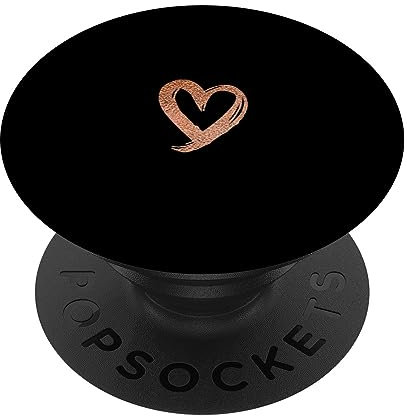 Rose Minimalist Heart Black PopSockets Adhesive PopGrip
