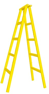PIAOLING Klappbare Verlängerungsleiter A-förmige Holzleiter, verdickte Hüterblödelleiter, hölzerne Leiter der Innen- und Außen- und Outdoor-Holzleiter Teleskopleitern (Color : Yellow)