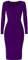 Brezza Ladies Womens Plain Long Sleeve Scoop Neck Stretch Bodycon Maxi Midi Dress 8-26 Purple