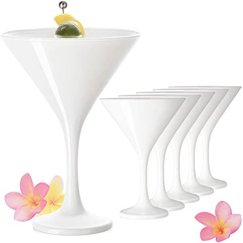 PLATINUX Weiße Martini Gläser 150ml Set 6-Teilig aus Glas Cocktailgläser Bargläser Martini Glas Cocktailspitz