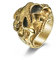ANAZOZ Bague Acier Inoxydable Tête de Mort et Serpent Punk Or Taille 57 Punk Homme