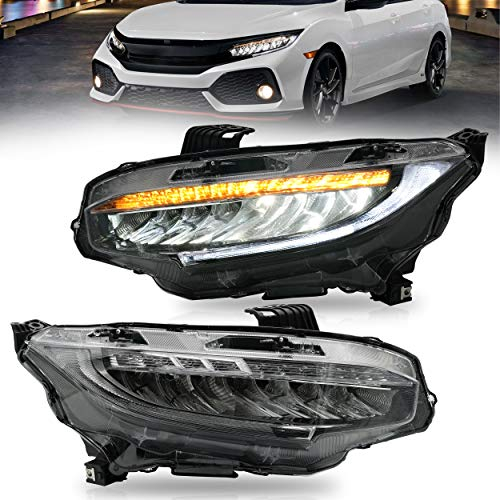 VLAND Scheinwerfer passend für 2016-2020 Honda Civic Type R FK 7 FK8 Limousine/Fließheck Coupé Frontleuchten