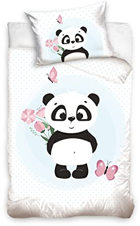 Carbotex Panda Bär Babybettwäsche 100x135 cm