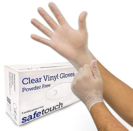 Just Health Disposables 1000 x Clear Vinyl Gloves, Small Gloves - (Box of 1000 pcs) | Multipurpose | Powder Free Gloves | Latex Free Gloves | Clear Disposable Gloves