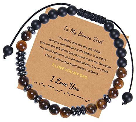 Morsecode-Armband für Papa, Geschenkarmband für Papa, Vatertagsgeschenk, Holzdrahtwickelarmband, Geburtstagsgeschenk für Weihnachten, ich liebe dich