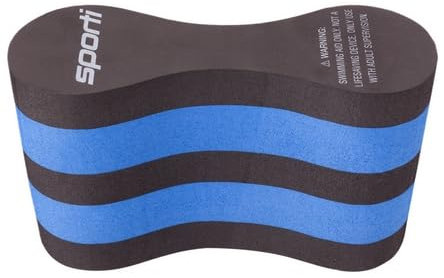 Sporti Pull Buoy for Women & Men Competitive, Swim Trainer Gears EVA 5-Layer Pull Buoy Leg Float - Black/Blue