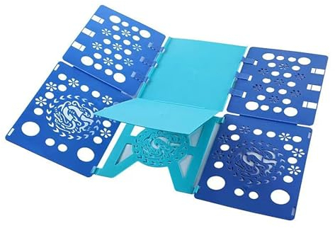 KHIRY Planche à Plier Le Linge, Planche à Plier, Organiseur Pliable à Rabat pour Adulte Plieuse à Vêtements Plieur Etement Chemise T-Shirt(Bleu)