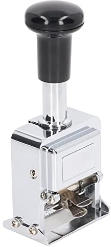 8-stelliger Selbstfärbender Nummernstempel, Automatische Nummeriermaschine aus Metall mit Griff, für Heimbüro, Schule, Schreibtisch, für Fortlaufende Nummerierung, Schwarze Tinte
