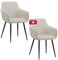 Albatros Esszimmerstühle 2er Set SILA, Beige - Modern und Stilvoll, bequemer Polsterstuhl - Eleganter Küchenstuhl, Stuhl Esszimmer oder Esstisch Stuhl im Retro-Look Stoff