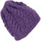 GURU SHOP Handgestrickte Wollmütze mit Zopfmuster, Strickmütze aus Schurwollle, Wintermütze, Herren/Damen, Lila, Wolle, Size:One Size