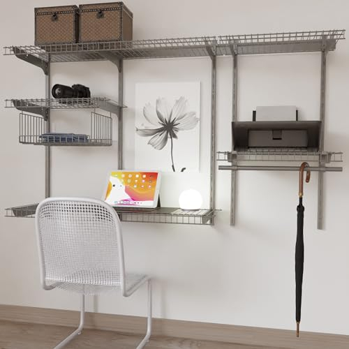 SOH DESIGN Premium Schrank-Organizer, 90 - 152 cm, Silberdraht, anpassbares Regal