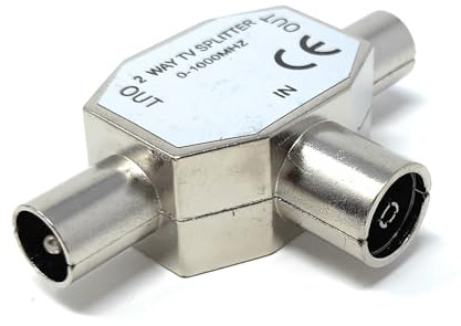 DRUT TV Antenna Adapter Distributor Splitter, 1pcs, Silver