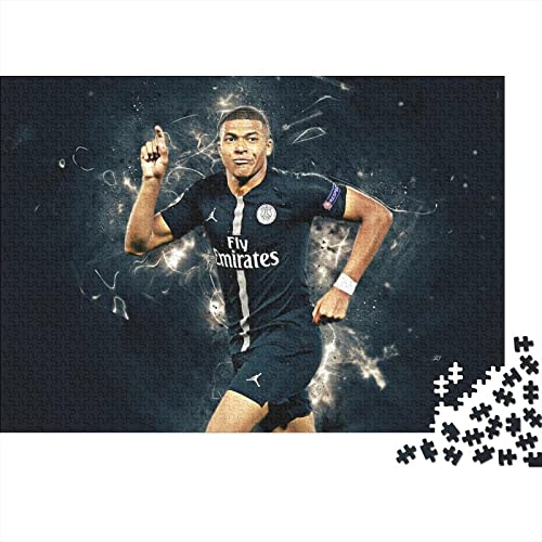 Kylian Mbappé Puzzle 300 Teile Fußball Puzzles Für Erwachsene Und Jugendliche,Unmögliche Puzzle Premium Holzpuzzle Home Spielzeug Dekoration Puzzle Geschenke 300pcs (40x28cm)