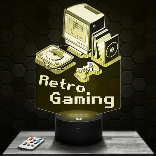 Lampe Retro Gaming deko Zimmer Junge Lampe 3D Retro Gaming objekt Gamer Videospiele Geschenk gedämpftes Licht Nachtlicht deko Büro. Eigenartig Geschenk Weihnachten Teenager TOP