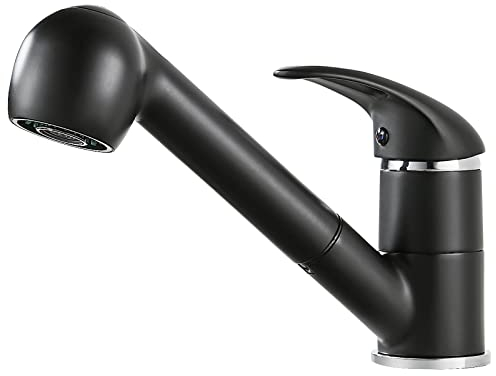 Namuoto Robinet de Cuisine Douchette Extractible, 2 Modes de Pulvérisation Mitigeur Cuisine, Robinet Cuisine peut Pivotant à 360°, Noir Mat