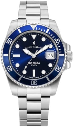 Jacques Du Manoir Herren Analog Uhr mit Edelstahl Armband JWG02802