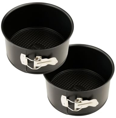 Zenker Lot de 2 Moules à Panettone - Rond, Charnière, Pour Gâteau, 18 cm, Acier Inoxydable, Noir, 18 x 18 x 10 cm