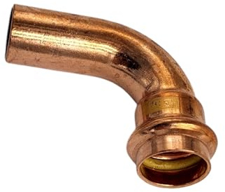 zbs24 Pressfittings Kupfer, Bogen 22mm 90° I/A (1 Stück), mit Dichtungen für Trinkwasser und Gasleitungen, V-Press Kontur, DVGW geprüft