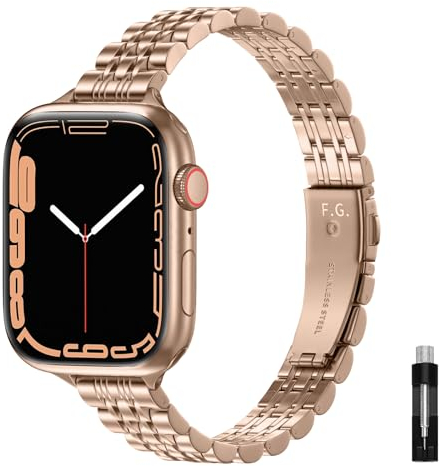 Fullmosa Slim Band Kompatible mit Apple Watch Armband 40mm 41mm 38mm 42mm(Series 10,Ersatzarmbänder für Series 9 8 7 6 SE 5 4 3 2 1, Rosegold