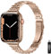 Fullmosa Correa delgada compatible con Apple Watch 40 mm 41 mm 38 mm 42 mm (Series 10, correa de repuesto para Series 9 8 7 6 SE 5 4 3 2 1, oro rosa