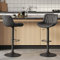 Zouron Barhocker 2er Set, Barstuhl Höhenverstellbar, 360° Drehbar Tresenhocker Bistrohocker Küchenstühle mit Rückenlehne für Bartheke, Küche und Esszimmer, Schwarz