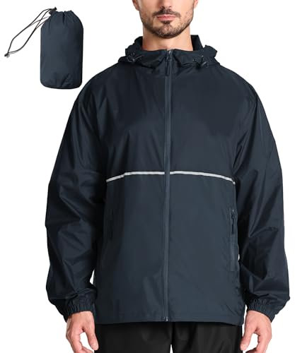 SPEEDRUN Manteaux Imperméables étanche Homme Pliable Vêtements Imperméables Légèr Cycliste égère et Imperméable Veste de Pluie Man Coupe-pluie Randonnée Running Sport Outdoor