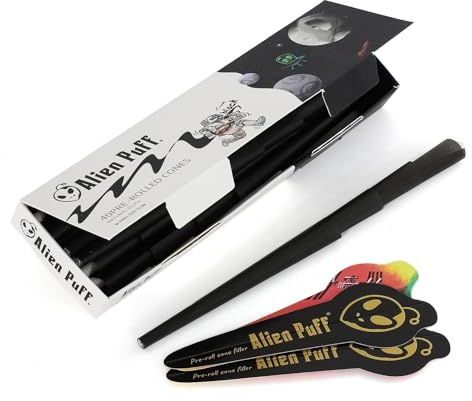 Alien Puff 40 Packs Große Konisch Vorgedrehte Hülsen, Color Pre Rolled Cones, (King Size 110 mm Papiers Cones) Long Papiers, Mit Spitzen & Packschläuchen Enthalten Langsam Brennend und Ultradünn