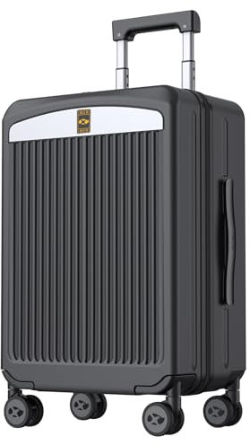 MGOB Koffer, Handgepäck, Hartschalenkoffer, Kabine, leichter Koffer für den Urlaub, Polycarbonat, Handgepäck mit Drehrad, Schwarz-G7, 51 cm, Koffer