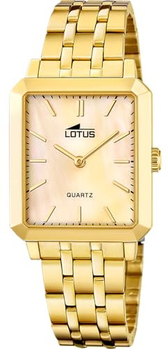 Lotus Reloj Mujer 18982/2 Square Series Caja de Acero Inoxidable 316l Dorado Correa de Acero Inoxidable 316l Dorado