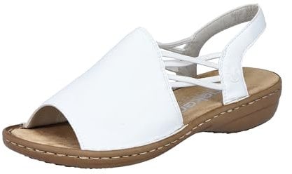 Rieker Damen 608d1 Sandalette, Weiß, 38 EU