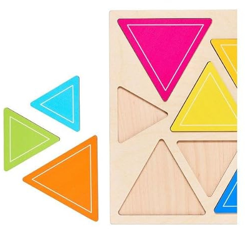 Rolf - Relief Houten Vormenpuzzel Ontdek Driekhoeken, 10st.