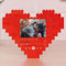Wanapix | Puzzle Block Personalizzato a Forma di Cuore | Mattoncini da Costruzione con Foto e Testo | Regalo Originale di San Valentino | 47 Pezzi | 16 x 12,5cm | Canzone
