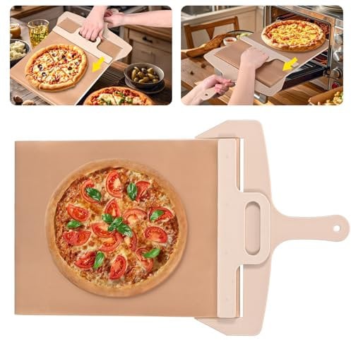 Pelle à pizza coulissante 58 x 30 cm avec poignée, pelle à pizza antiadhésive pour un transfert facile