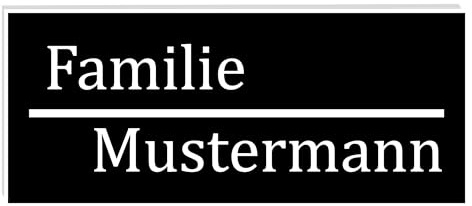 KIWISTAR UG - ab 1x - Namensschild Strich 60x25mm Briefkastenschild selbstklebend - schwarz weiss - Klingelschild personalisiert - Briefkastenschild - Türschild - mit Gravur - UV und wetterfest