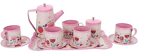 KOMBIUDA 1 Satz Blech Teeservice Spielzeug Für Kinder Rollenspiel Küche Teeparty-Set Nachmittagstee Spielzeug